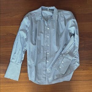 Frame Denim Blue Button Down Shirt